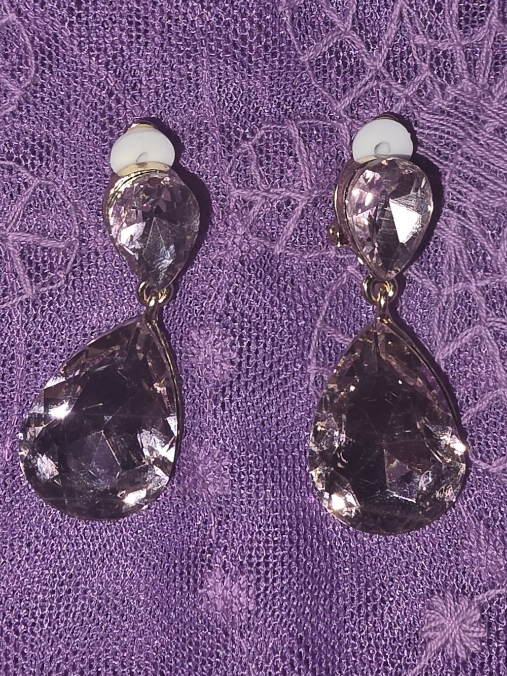 Elegant Purple Teardrop Drop Earrings - $20 NWOB